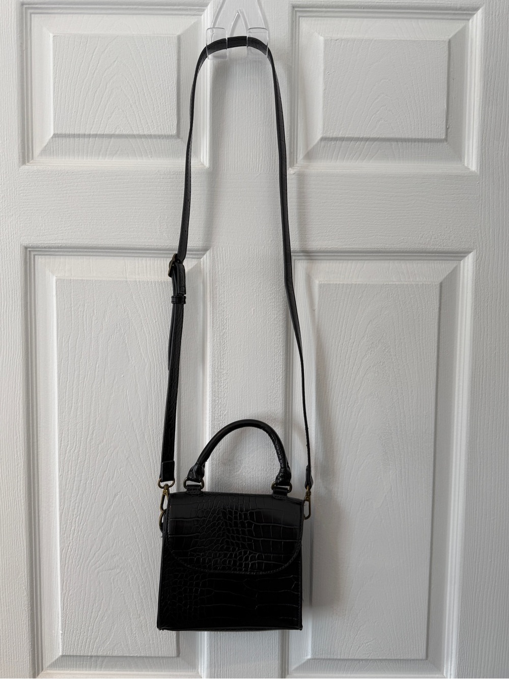 The Drop Black Top Handle Crossbody Purse